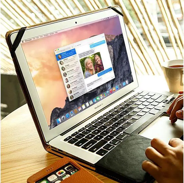 Alt view image 5 of 7 - Macbook 12 inch Case Retina Display Model A1534 Case One-piece designed PU Leather Premium Book Cover Folio Flip Case Sleeve Protective Cover with Stand Function for Apple Macbook Air 12"