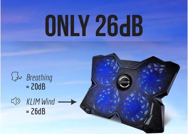 Alt view image 6 of 7 - Wind Laptop Cooling Pad The Most Powerful Slim PC Fan Cooler for Computer Rapid Cooling Action 4 Fans Ventilated Support Light & Quiet USB Laptops Portable Gaming Stand