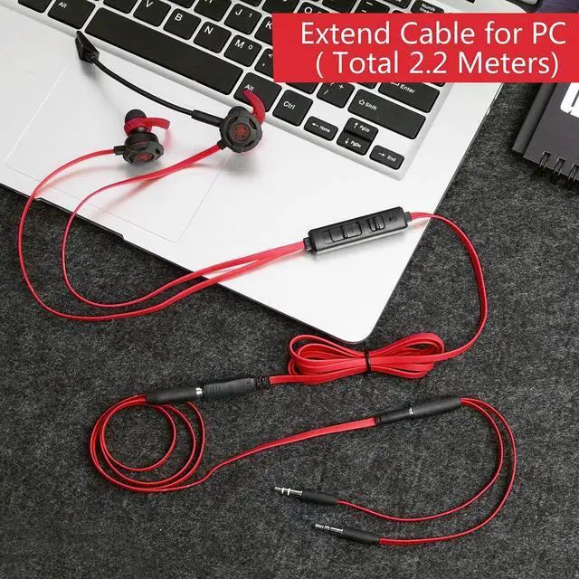 Alt view image 4 of 4 - Wired Gaming Earphone 3.5 MM E-Sport Earphone Noise Cancelling Stereo Bass Gaming Headphone With Adjustable Mic for PS4, Xbox One, Laptop, Cellphone, PC