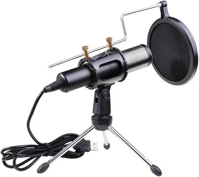 Alt view image 2 of 7 - Condenser Microphone Portable Mini Recording Microphone with Tripod Stand USB Plug Play Home Studio Microphones for PC Online Chat Voice Recording Skype Tablets Laptops PC YouTube