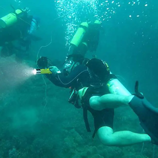 Alt view image 3 of 5 - 1100 Lumen Diving Flashlight, Rechargeable Super Bright Underwater Lighting Submarine Light Scuba Safety Lights Waterproof Under Water Torch for Outdoor Under-Water Sports