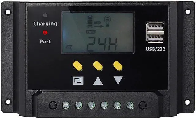 Main image of Werleo Solar Charge Controller 30A PWM 12V / 24V 360W / 720W Solar Panel Charging Regulator with LCD Display Dual USB Overload Protection Temperature Compensation