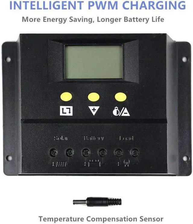 Alt view image 3 of 7 - Werleo Solar Charge Controller 80A PWM 12V / 24V 960W / 2360W Solar Panel Charging Regulator with Digital LCD Display Overload Protection Temperature Compensation
