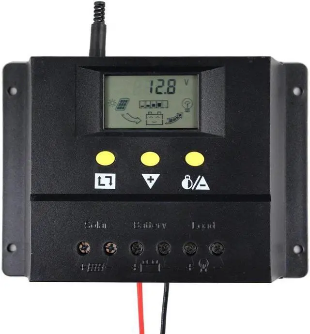 Alt view image 2 of 7 - Solar Charge Controller 60A PWM 50V PV Input 12V / 24V 1360W Solar Panel Charging Regulators with LCD Monitor Overload Protection Temperature Compensation