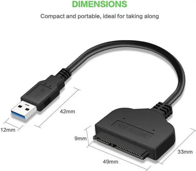 Alt view image 2 of 5 - USB to SATA Adapter USB 3.0 to Hard Drive Adapter Cable Converter for 2.5 Inch Hard Drive Disk HDD and SSD Support UASP SATA I II III