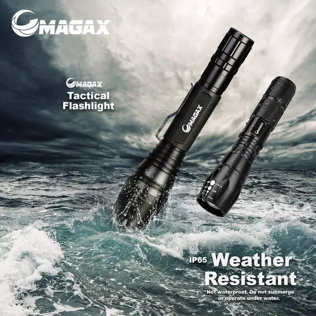 Alt view image 2 of 7 - 2PCS High lumens Tactical Flashlights Super Bright Handheld Flashlight Outdoor CREE T6 LED Torch with Adjustable Focus Zoom 5 Light Mode for Camping Hiking Emergency with Rechargeable Battery Charger