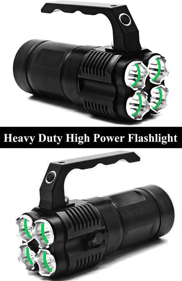 Alt view image 3 of 6 - High lumens Tactical Flashlights Super Bright High Power Handheld Flashlight XML-T2 LED Torch Spotlight with Rechargeable Batteries Battery Charger for Outdoor Camping Hiking Emergency