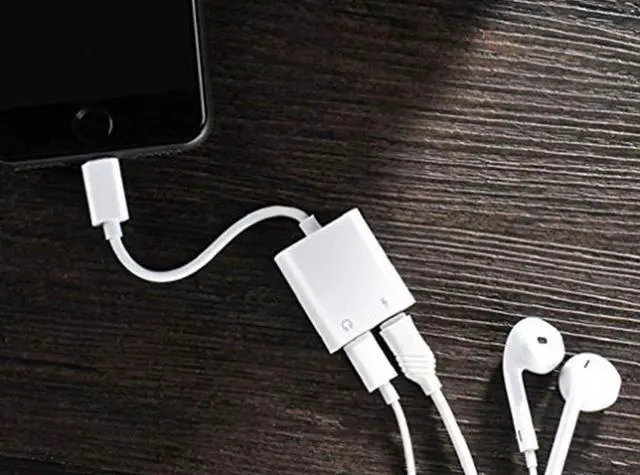 Alt view image 3 of 7 - 2 in 1 Lightning Headphone Jack and Charger Adapter for iPhone X XS MAX XR iPhone 8 7 6 Plus Converter AUX Female Audio and Charging Adaptor Cable Support Volume Control Call Sync Data