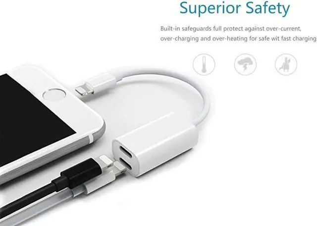 Alt view image 5 of 6 - 2in1 Splitter Adapter Compatible Phone X/8/7.Double Ports Dual Headphone Audio Charge Adapter. Compatible iOS 10.3 or Later