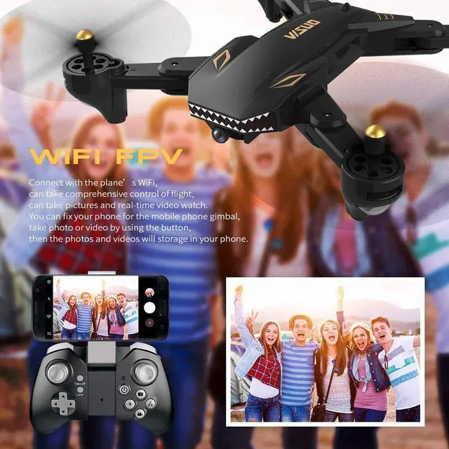 Alt view image 5 of 7 - Drone with Camera Live Video, VISUO XS809S WiFi FPV Foldable Drone with 120° Wide-Angle 720P HD Camera RC Quadcopter- Altitude Hold, Headless Mode, One Key Take-Off/Landing, 3D Flip