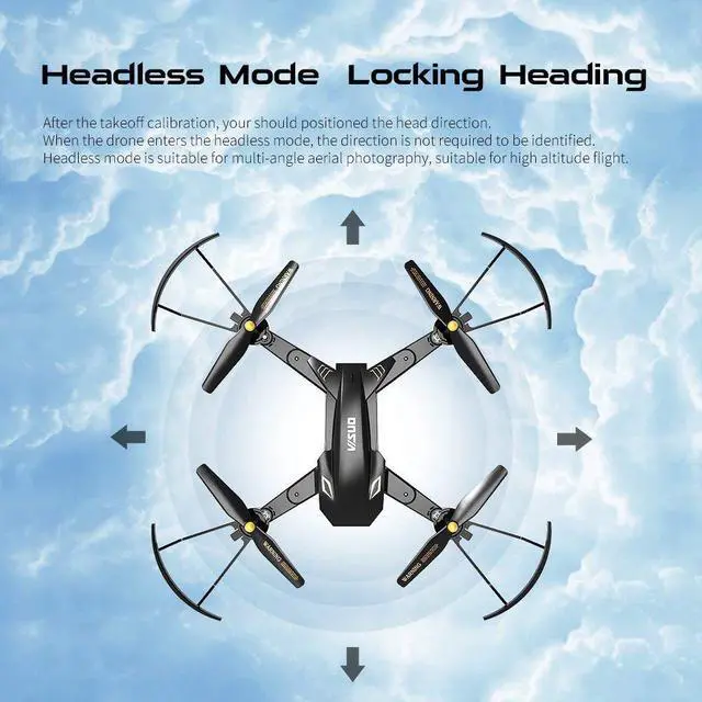 Alt view image 4 of 7 - Drone with Camera Live Video, VISUO XS809S WiFi FPV Foldable Drone with 120° Wide-Angle 720P HD Camera RC Quadcopter- Altitude Hold, Headless Mode, One Key Take-Off/Landing, 3D Flip