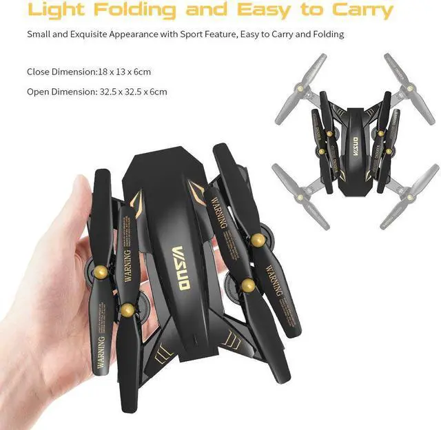 Alt view image 6 of 7 - Drone with Camera Live Video, VISUO XS809S WiFi FPV Foldable Drone with 120° Wide-Angle 720P HD Camera RC Quadcopter- Altitude Hold, Headless Mode, One Key Take-Off/Landing, 3D Flip
