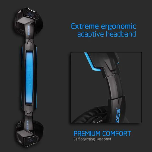 Alt view image 6 of 6 - Stereo Gaming Headset PS4 Xbox One S, SADES SA920PLUS Noise Cancelling Over Ear Headphones with Mic, Bass, Soft Memory Earmuffs for PC Laptop Mac Nintendo Switch Games Mobile