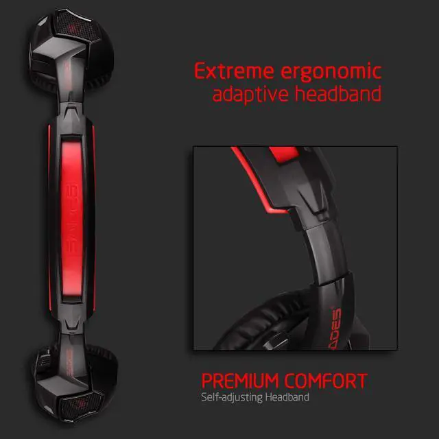 Alt view image 7 of 7 - Stereo Gaming Headset PS4 Xbox One S, SADES SA920PLUS Noise Cancelling Over Ear Headphones with Mic, Bass, Soft Memory Earmuffs for PC Laptop Mac Nintendo Switch Games Mobile