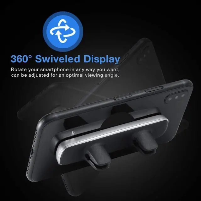 Alt view image 3 of 7 - Magnetic Car Phone Mount Holder for Air Vents Strong Absorption Phone Mount for iPhone Xr/Xs/ Xs Max/X / 8/8 Plus / 7/7 Plus / 6S Samsung Galaxy S5 / S6 / S7 / S8 Mini PC