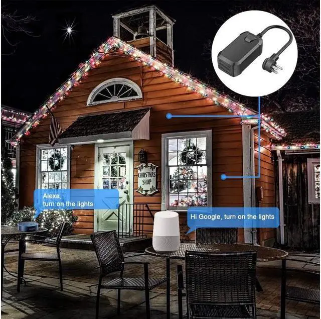 Alt view image 5 of 7 - Werleo WiFi Outdoor Smart Outlet Plug, Waterproof Outlet Socket with Timer, Works with Alexa and Google Home for Voice Control