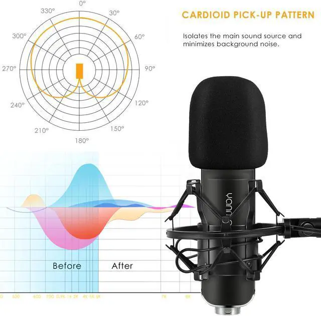 Alt view image 2 of 7 - Werleo Professional Music Studio Condenser USB Computer Microphone Recording Microphone with Stand Shock Mount for PC Laptop Computer Broadcasting YouTube Vlogging Skype Chatting Gaming