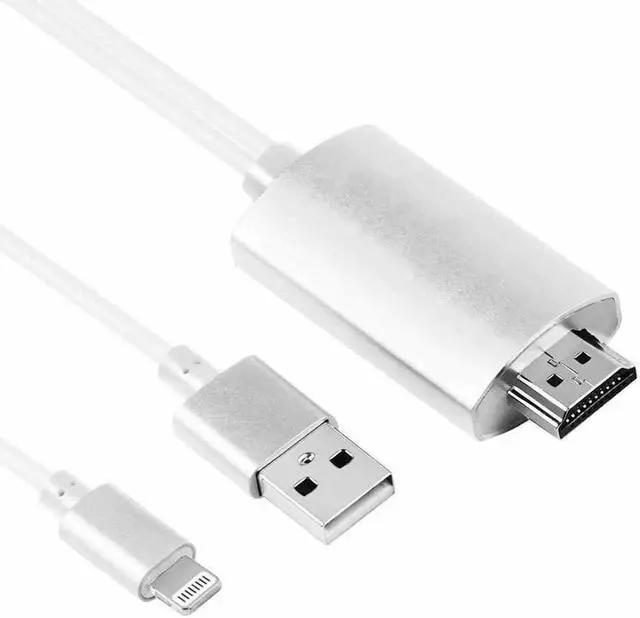 Alt view image 2 of 7 - Compatible with iPad iPhone to HDMI Adapter iPhone to HDMI Cable 6ft Digital AV Adapter 1080p HD TV Connector Cord Compatible with iPhone X 8 7 6Plus iPad iPod to TV Projector Monitor
