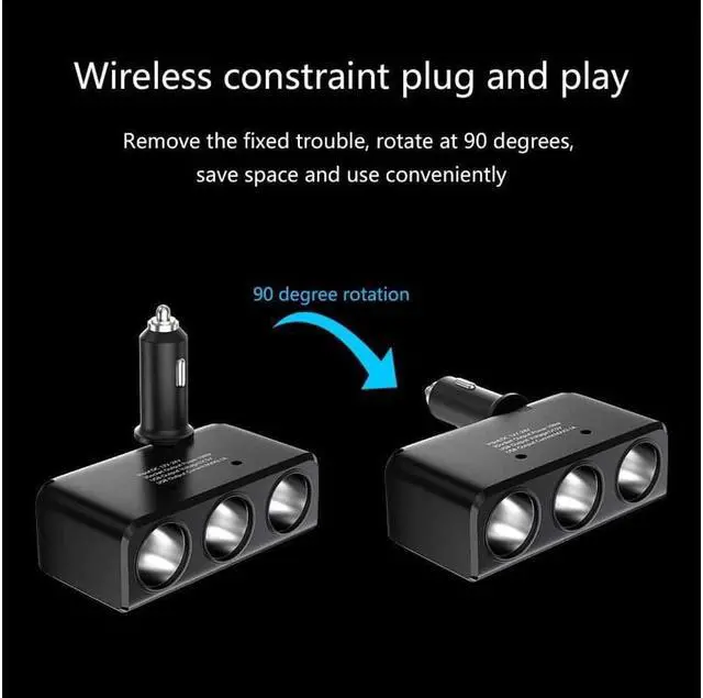 Alt view image 5 of 7 - Cigarette Lighter Adapter 120W 3.1A Dual USB Cigarette Lighter Splitter Dual Car Charger Adapter Splitter with Voltage Display 12V 24V DC Car Socket Splitter with On Off Switch