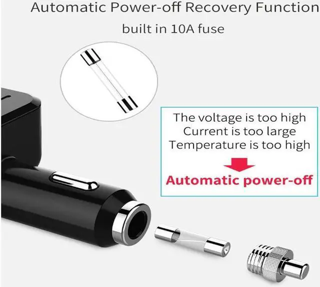 Alt view image 3 of 7 - Cigarette Lighter Adapter 120W 3.1A Dual USB Cigarette Lighter Splitter Dual Car Charger Adapter Splitter with Voltage Display 12V 24V DC Car Socket Splitter with On Off Switch