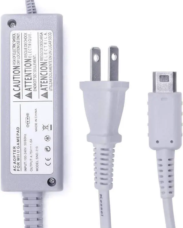 Alt view image 3 of 5 - Wii U GamePad Charger, Power Supply AC Adapter Charging Cable with Charger Cord for Nintendo WiiU Gamepad