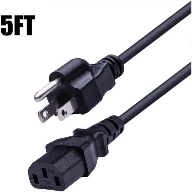 Main image of [UL Listed] NEMA 5-15P to IEC320C13 18 AWG Universal Computer Power Cord AC Cable Extension Cable for Desktop PC Computer Scanner Printer Monitor and Power Supply Replacement Cable