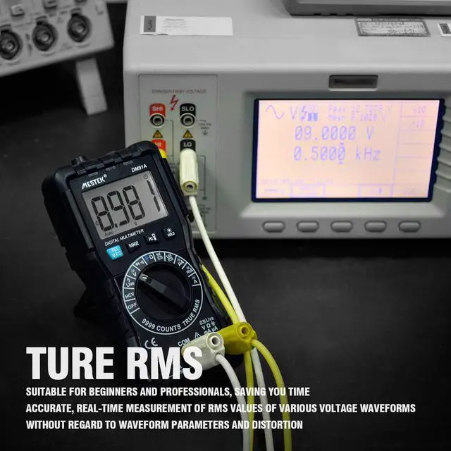 Alt view image 4 of 6 - Digital Multimeter TRMS 9999 Counts MESTEK AC DC Multimeters Current Voltage Auto-Ranging NCV Voltage Tester Amp Volt Ohm Hz Diode Resistance Meter with Battery Electric Test Lead Probes LED Light
