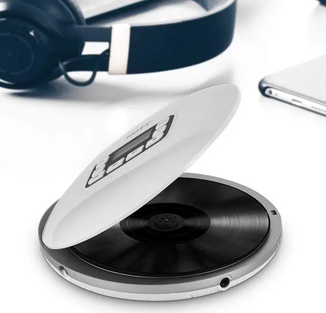 Alt view image 2 of 6 - Werleo Portable CD Player Headphones HOTT Personal CD Walkman Music Player LCD Display Anti-Skip Protection Shockproof Anti Scratch Function Support CD MP3 CD CD-R CD-RW Format White