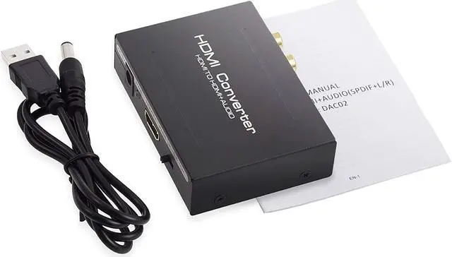 Alt view image 6 of 7 - Werleo HDMI Audio Extractor V1.3 HDMI to HDMI + Optical Toslink(SPDIF) + RCA(L/R) Stereo Analog Outputs Video Audio Splitter Converter Support 1080P Black