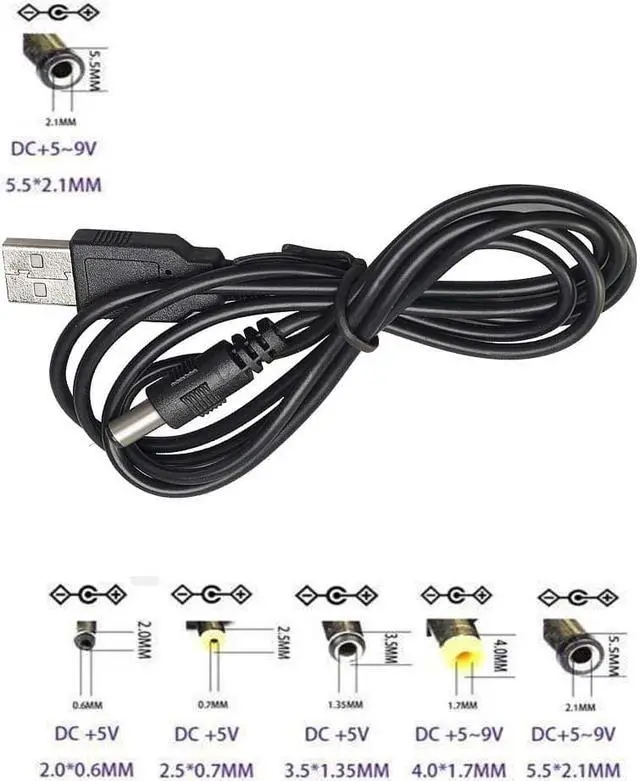 Alt view image 5 of 6 - Werleo 3-Pack 3ft USB 2.0 A Type Male to DC 5.5x2.1mm DC 5V Power Plug Connector Cable usb to 5v power cable usb to dc power cable