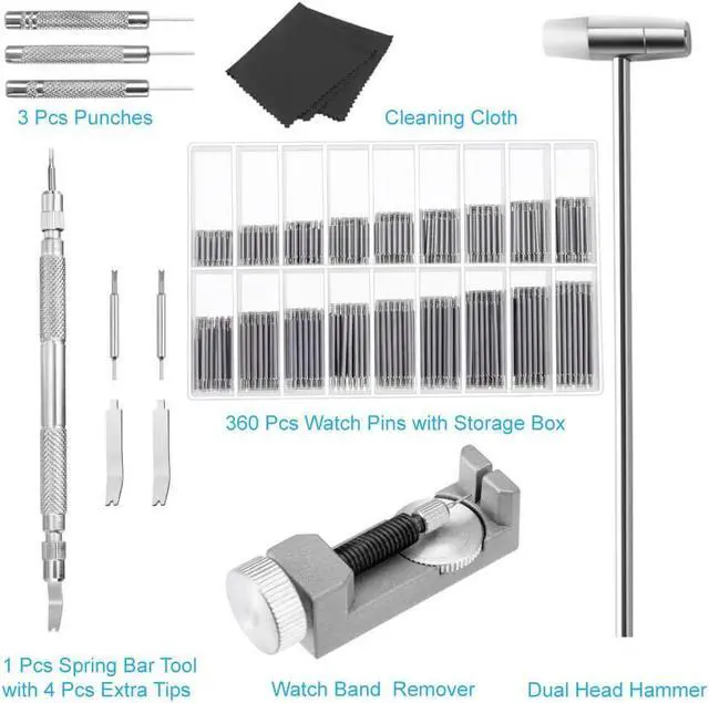 Alt view image 2 of 7 - Werleo Watch Link Remover Kit with Spring Bar Tool Watch Band Tool and 360 Pcs Watch Strap Link Pins for Watch Repair and Watch Band Removal