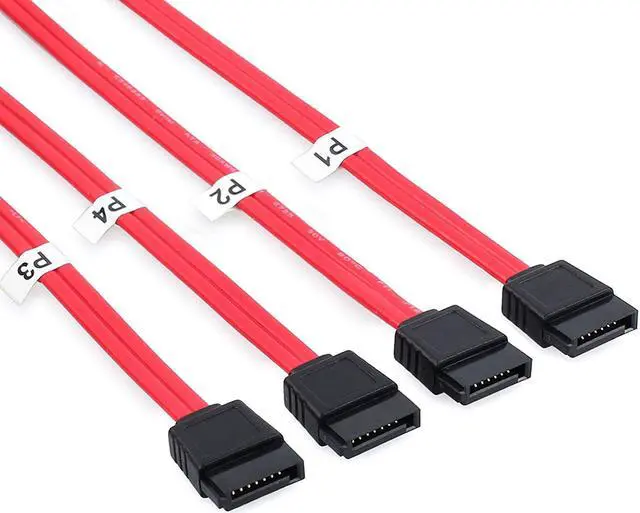 Alt view image 6 of 7 - Werleo 2 Packs Mini SAS 36Pin (SFF-8087) Male to 4 SATA 7Pin female Cable Mini SAS Host Internal Cable to target HDD Hard Drive Splitter Cable Red Color 0.5M