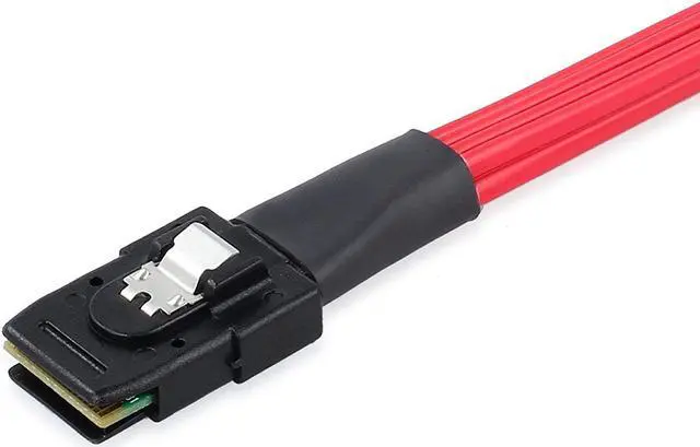 Alt view image 7 of 7 - Werleo 2 Packs Mini SAS 36Pin (SFF-8087) Male to 4 SATA 7Pin female Cable Mini SAS Host Internal Cable to target HDD Hard Drive Splitter Cable Red Color 0.5M