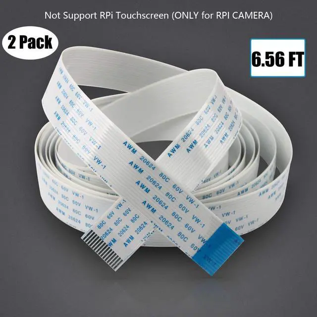 Main image of Werleo 2 Packs Ribbon Flat Cable for Raspberry Pi camera 15pin 1.0mm pitch 200cm / 6.56ft