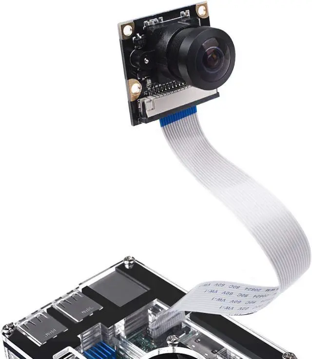 Alt view image 5 of 6 - Raspberry Pi Camera Module Wide-Angel Fish-Eye Camera Lenses 5MP 1080P OV5647 Sensor with Pi Zero Ribbon Cable & FPC Cable for Raspberry Pi 3B+ 3B 2B Zero