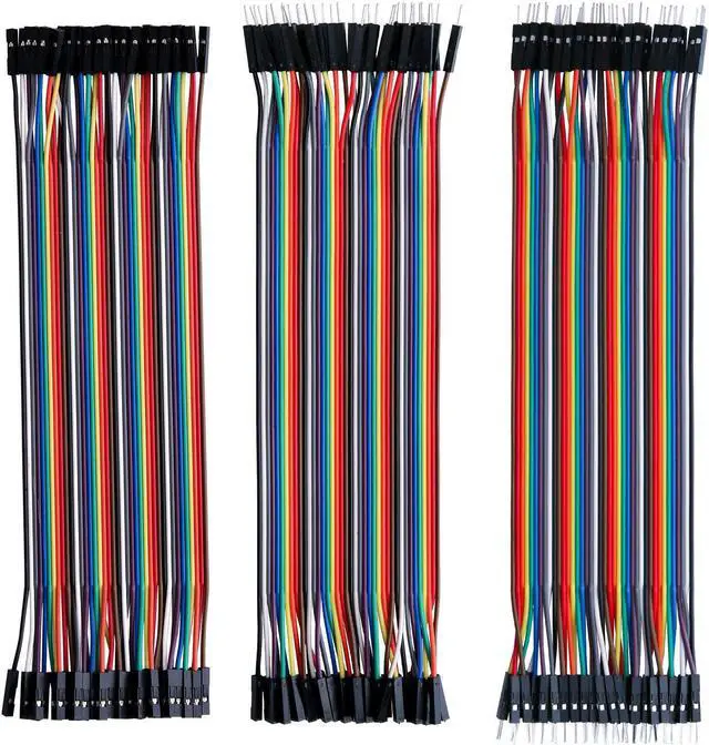 Main image of 120pcs Multicolored Dupont Wire 40pin Male to Female 40pin Male to Male 40pin Female to Female Breadboard Jumper Wires Ribbon Cables Kit for arduino
