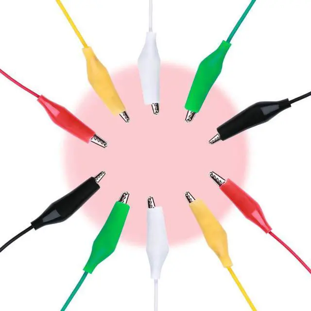 Alt view image 4 of 4 - Werleo 30 Pieces Alligator Clip Test Leads with Alligator Clips Set Insulated Test Cable Double-ended Clips 19.7 Inch