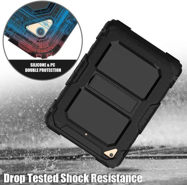 Alt view image 2 of 7 - iPad Mini 4 Case Heavy Duty Tablet Case with Stand & Removable Shoulder Strap Shockproof 3 Layers Rugged Full Body Hard Cover Protective Case for Apple iPad Mini4 Model A1538 A1550