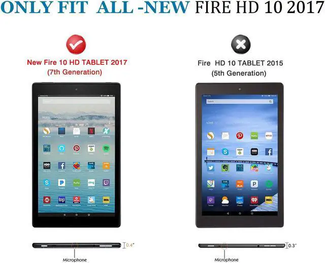 Alt view image 2 of 7 - Protective Case for All-New Fire HD 10 2017 Case 7th Generation 2017 Release Slim Leather Stand Folio Smart Cover Case with Auto Wake Sleep for Amazon Fire HD 10 Tablet 10.1"