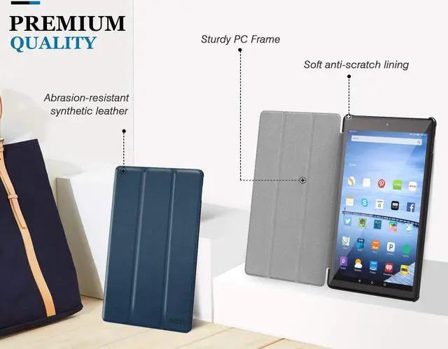 Alt view image 5 of 7 - Protective Case for All-New Fire HD 10 2017 Case 7th Generation 2017 Release Slim Leather Stand Folio Smart Cover Case with Auto Wake Sleep for Amazon Fire HD 10 Tablet 10.1"