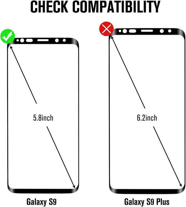 Alt view image 2 of 7 - 2 Packs Galaxy S9 Screen Protector Werleo Anti-Scratch HD Clear Case Friendly 3D Curved Tempered Glass Protector For Samsung Galaxy S9 (Not Galaxy S9 Plus)