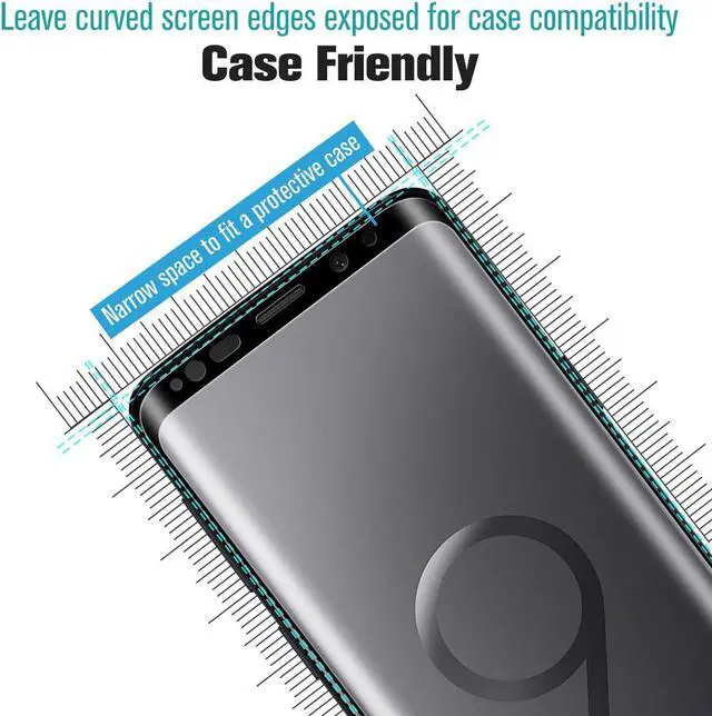 Alt view image 3 of 7 - 2 Packs Galaxy S9 Screen Protector Werleo Anti-Scratch HD Clear Case Friendly 3D Curved Tempered Glass Protector For Samsung Galaxy S9 (Not Galaxy S9 Plus)