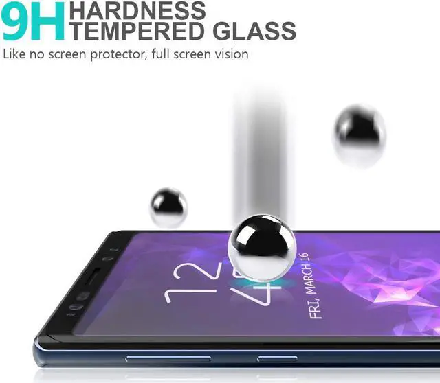 Alt view image 4 of 7 - 2 Packs Samsung Galaxy Note 9 Screen Protector Glass Werleo 3D Curved Full Screen Tempered Glass Screen Protector for Samsung Galaxy Note 9 - Case Friendly