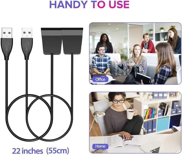 Alt view image 5 of 7 - 2Pack Charger for Fitbit Alta HR 1.8ft / 55cm USB Replacement Charging Cable for Fibit HR Fast Charging Charging Cables for Fibit HR Smart Fitness Watch