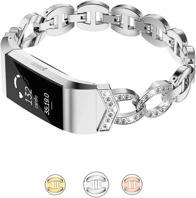 Alt view image 2 of 7 - Werleo Stainless Steel Bands Compatilbe Fitbit Charge 2 Premium Stainless Steel Metal Replacement Watch Band Strap for Fitbit Charge 2 Smart Fitness Watch