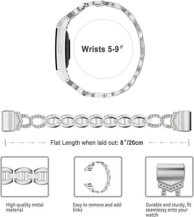 Alt view image 3 of 7 - Werleo Stainless Steel Bands Compatilbe Fitbit Charge 2 Premium Stainless Steel Metal Replacement Watch Band Strap for Fitbit Charge 2 Smart Fitness Watch
