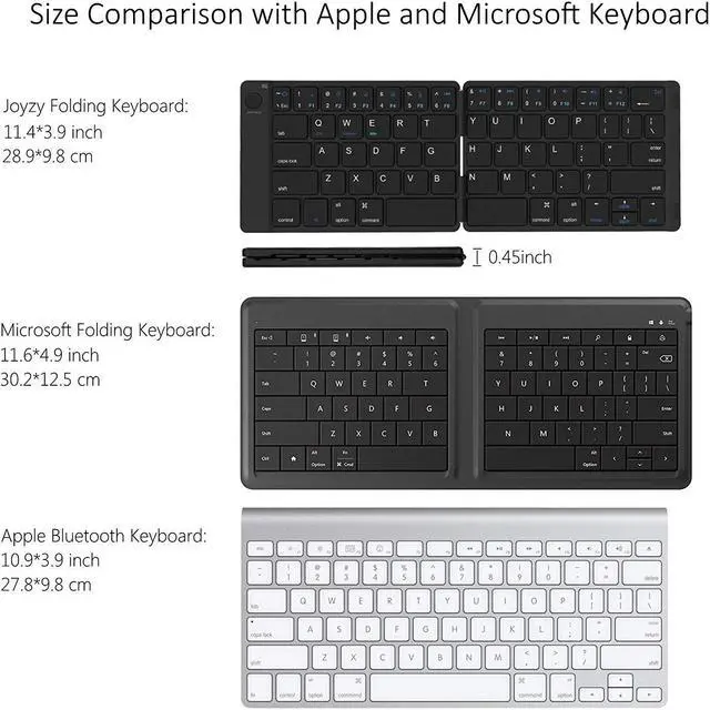 Alt view image 3 of 7 - Folding Bluetooth Keyboard Foldable Wireless Bluetooth Keyboard Rechargable Ultra Slim Full Size Folable Keyboard for iPhone Samsung IOS Android Smartphone Tablet Windows Laptop
