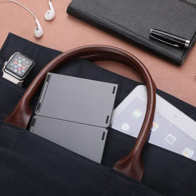 Alt view image 6 of 6 - Werleo Foldable Keyboard Wireless Portable Keyboard Pocket Size Ultra Slim Premium Leather Folding Keyboard with Touchpad Compatible iOS Windows Android Smart Phone Tablet Laptop and More