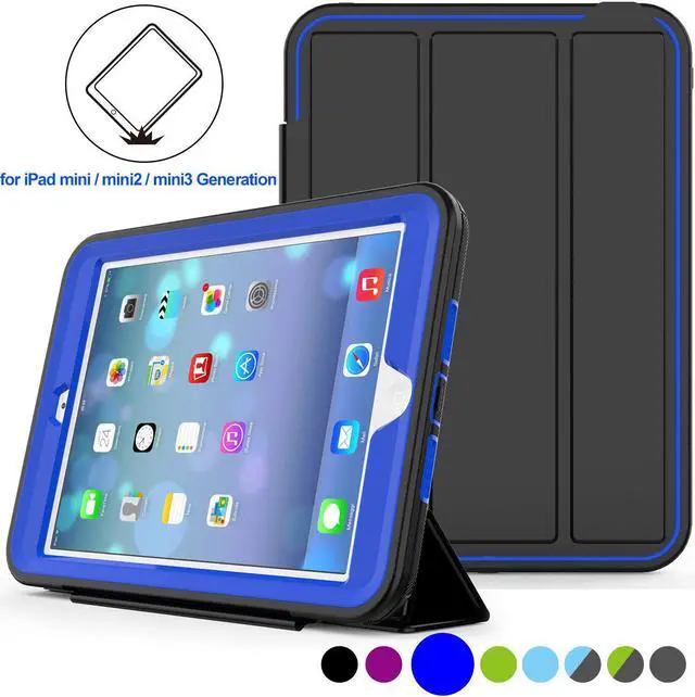Main image of Werleo iPad Mini 1 2 3 Case Three Layer Shock Proof Protective Case for Kids Adults Smart Cover Auto Sleep Wake & PU Leather Folio Stand Function iPad Mini 1st 2nd 3rd Generation