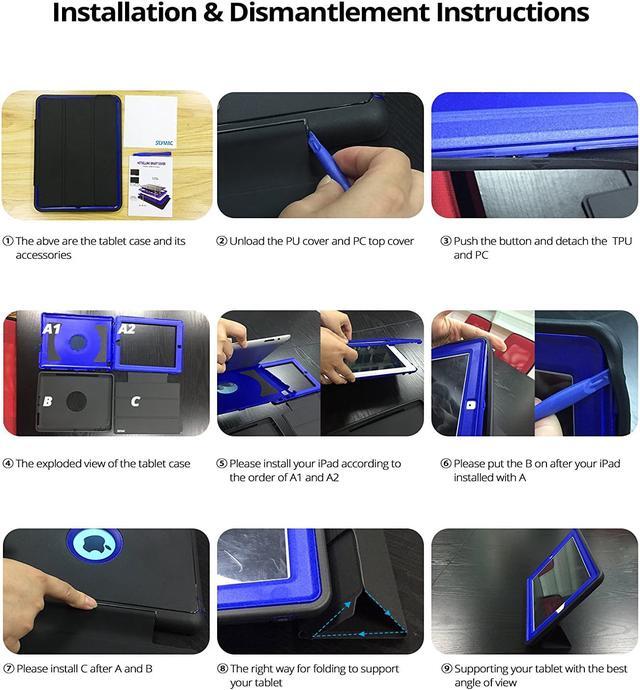Alt view image 7 of 7 - Werleo iPad Mini 1 2 3 Case Three Layer Shock Proof Protective Case for Kids Adults Smart Cover Auto Sleep Wake & PU Leather Folio Stand Function iPad Mini 1st 2nd 3rd Generation